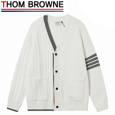 THOM BROWNE-110111 톰 브라운 화이트 스트라이프 장식 가디건 남여공용