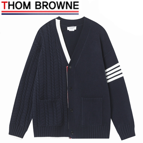 THOM BROWNE-110113 톰 브라운 네이비 스트라이프 장식 가디건 남여공용