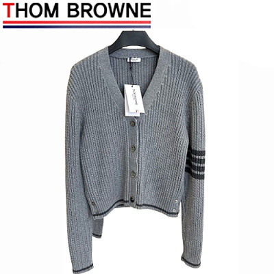 THOM BROWNE-11112 톰 브라운 그레이 스트라이프 장식 가디건 여성용