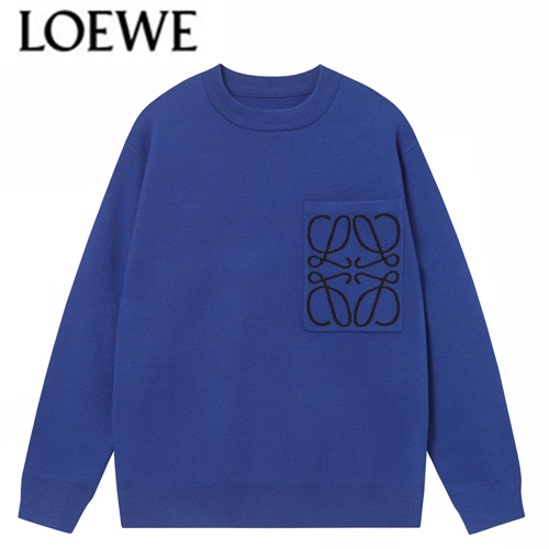 LOEWE-12047 로에베 블루 니트 코튼 스웨터 남여공용