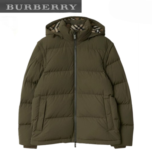 BURBERRY-80999181 버버리 카키 디태처블 슬리브 나일론 비드포드 퍼퍼 재킷 남여공용