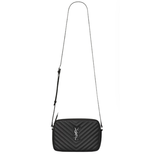 SAINT LAURENT-761554 생 로랑 블랙/실버 퀼트 가죽 LOU 카메라백