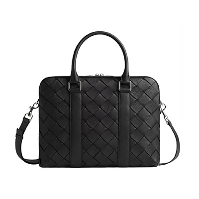 BOTTEGA VENETA-799765 보테가 베네타 블랙 슬림 인트레치아토 브리프케이스