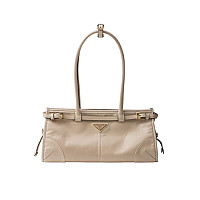 PRADA-1BA426 프라다 코코아 브라운 미디엄 스웨이드 핸드백 32cm