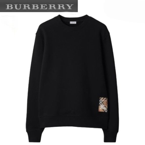 BURBERRY-81018891 버버리 블랙 체크 라벨 코튼 스웨트셔츠 남여공용