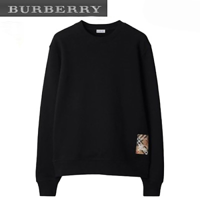 BURBERRY-81035201 버버리 너트맥 체크 라벨 코튼 스웨트셔츠 남여공용