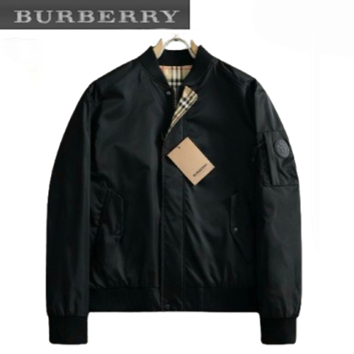 BURBERRY-02197 버버리 블랙 나일론 양면 봄버 재킷 남성용