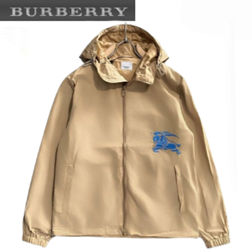 BURBERRY-02192 버버리 베이지 아플리케 장식 바람막이 후드 재킷 남성용