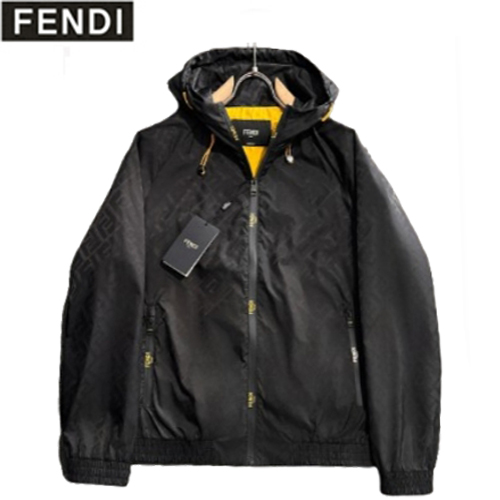 FENDI-02222 펜디 블랙 FF 나일론 바람막이 후드 재킷 남성용