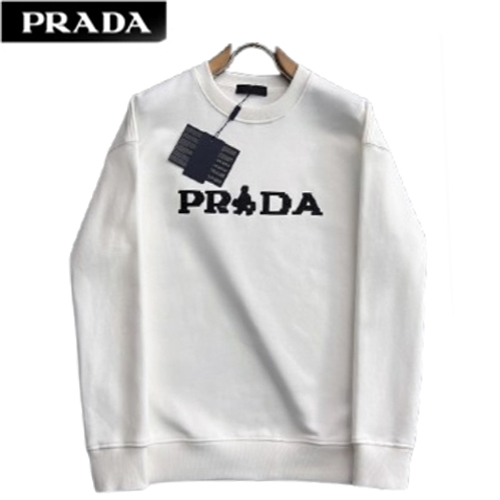 PRADA-02229 프라다 화이트 러버 패치 장식 스웨트셔츠 남성용