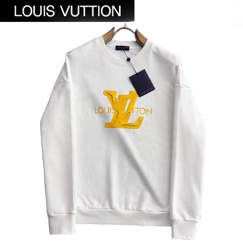 LOUIS VUITTON-022210 루이비통 화이트 LV 시그니처 장식 스웨트셔츠 남성용