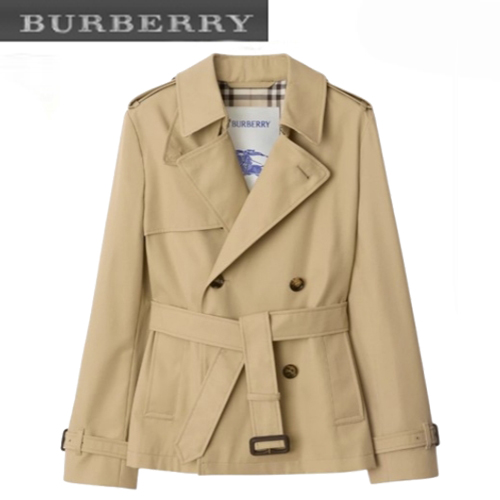 BURBERRY-81052991 버버리 베이지 코튼 블렌드 트렌치 재킷 여성용