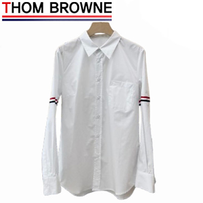 THOM BROWNE-03102 톰 브라운 라이트 블루 스트라이프 장식 셔츠 여성용