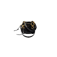 PRADA-1BB137 프라다 다크 브라운 댕글 가죽 탑 핸들 미니백