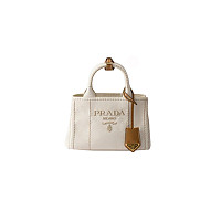 PRADA-1BA038 프라다 블랙 코튼 캔버스 미니 핸드백