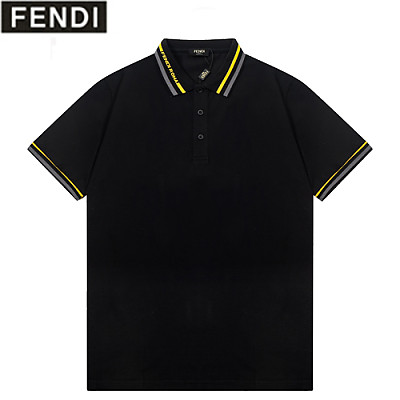 FENDI-040115 펜디 화이트 스트라이프 장식 폴로 티셔츠 남성용