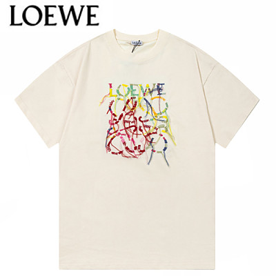 LOEWE-040111 로에베 블랙 로고 아플리케 장식 티셔츠 남여공용