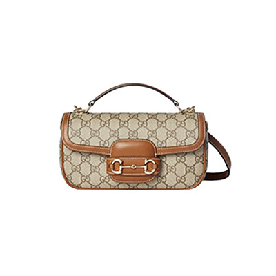 GUCCI-815206 1000 구찌 블랙 가죽 구찌 홀스빗 1955 스몰 탑 핸들백