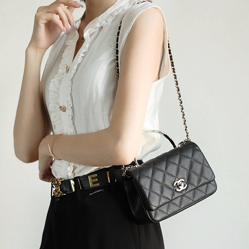 CHANEL-05131 샤넬 블랙 캐비어 가죽 CocoCrush 스몰 백