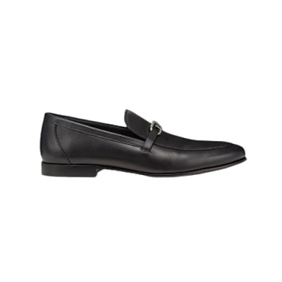 FENDI-7D1680 펜디 블랙 송아지 가죽 오 락 로퍼 남성용