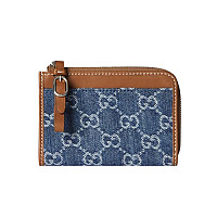 GUCCI-821804 9741 구찌 블랙 GG 엠블럼 지퍼 카드 케이스