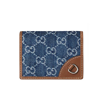 GUCCI-820692 4243 구찌 블루 데님 GG 엠블럼 미니 지갑