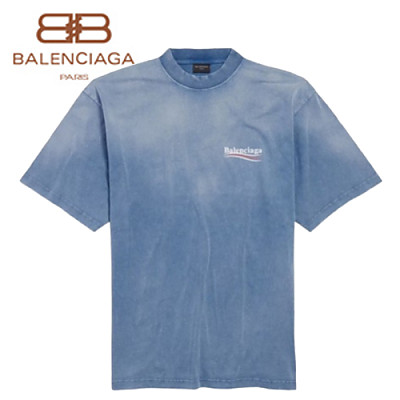 BALENCIAGA-764235 발렌시아가 블루 폴리티컬 캠페인 티셔츠 남여공용
