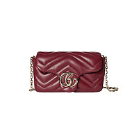 GUCCI-841290 2718 구찌 브라운 가죽 GG 마몽 미니 숄더백