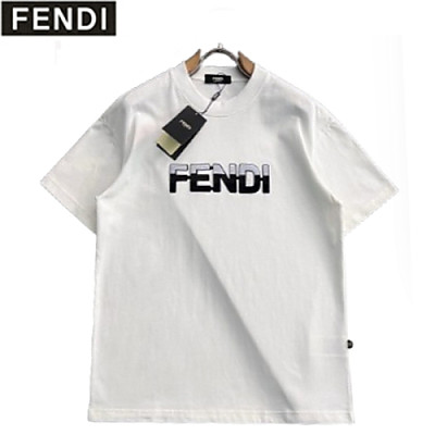 FENDI-06046 펜디 블랙 아플리케 장식 티셔츠 남성용