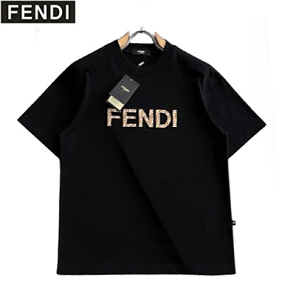 FENDI-06045 펜디 화이트 아플리케 장식 티셔츠 남성용