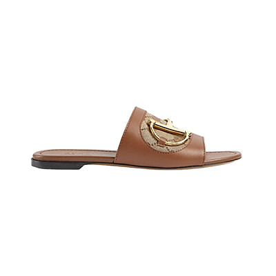 GUCCI-834427 2747 구찌 브라운 홀스빗 슬라이드 샌들 여성용