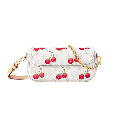 LOUIS VUITTON-M14239 루이비통 화이트 모노그램 체리 LV x TM 월릿 온 체인 아이비