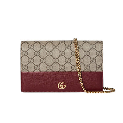 GUCCI-497985 4941 구찌 라이트 블루 가죽 GG 마몽 체인 달린 지갑