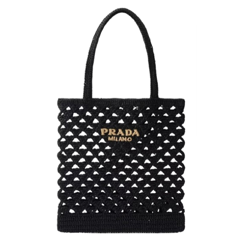PRADA-1BG493 프라다 블랙 크로셰 토트백