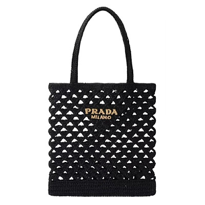 PRADA-1BG493 프라다 블랙 크로셰 토트백