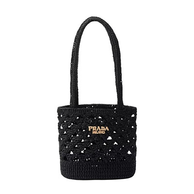 PRADA-1BG494 프라다 블랙 크로셰 토트백