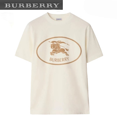 BURBERRY-81109531 버버리 블랙 나이트 스탬프 코튼 티셔츠 남여공용
