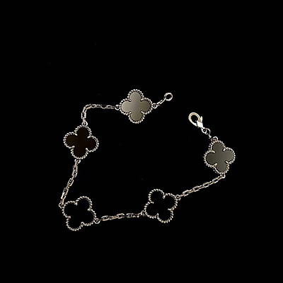 VAN CLEEF ARPELS-VCARP2 반클리프 실버/라이트 블루 다이아몬드 빈티지 알함브라 브레이슬릿