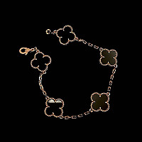 VAN CLEEF ARPELS-VCARD3 반클리프 옐로우 골드/블랙 빈티지 알함브라 브레이슬릿