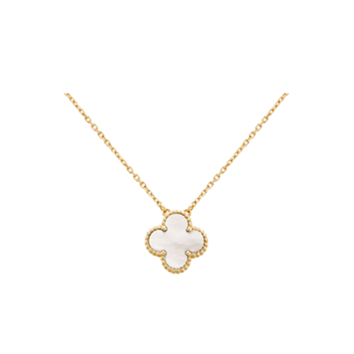 VAN CLEEF ARPELS-VCARA4 반클리프 옐로우 골드/화이트 빈티지 알함브라 펜던트