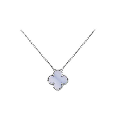 VAN CLEEF ARPELS-VCARA4 반클리프 옐로우 골드/화이트 빈티지 알함브라 펜던트