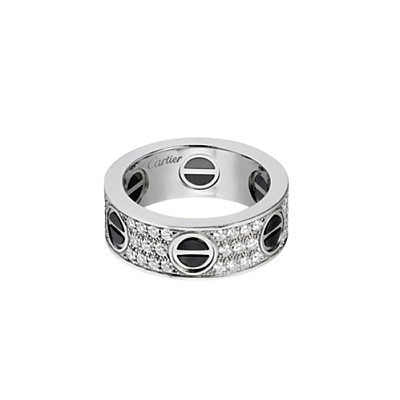 Cartier-B4207600 까르띠에 실버 파베 세팅 다이아몬드 클래식 LOVE 링