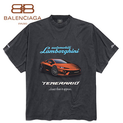 BALENCIAGA-831305 발렌시아가 블루 오토모빌리 람보르기니 티셔츠 남여공용