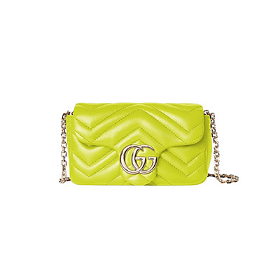 GUCCI-841290 3520 구찌 브라이트 그린 가죽 GG 마몽 미니 숄더백