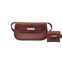 HERMES-KM17 에르메스 카멜 은장 SWIFT 가죽 켈리 무브