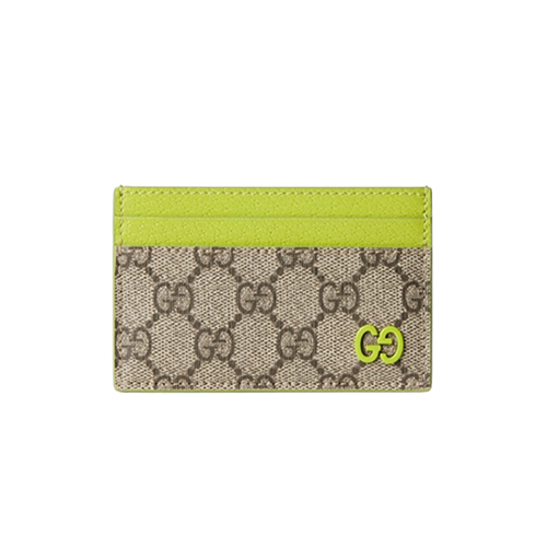 GUCCI-768248 9742 구찌 베이지/브라이트 그린 바이컬러 GG 카드 케이스