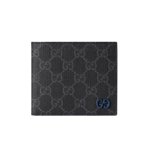GUCCI-768243 1052 구찌 블랙/블루 GG 바이폴드 지갑