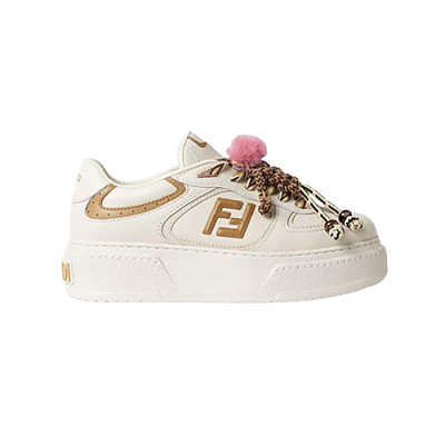 FENDI-8E8721 펜디 핑크 가죽 펜디 매치 로우탑 플랫폼 참 슈즈 여성용