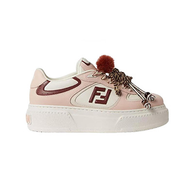 FENDI-8E8721 펜디 브라운 가죽 펜디 매치 로우탑 플랫폼 참 슈즈 여성용