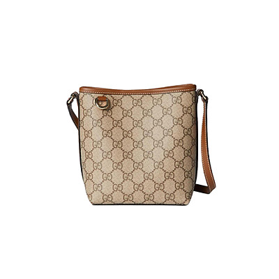 GUCCI-8847090 9741 구찌 베이지/블랙 GG 엠블럼 나노 버킷백